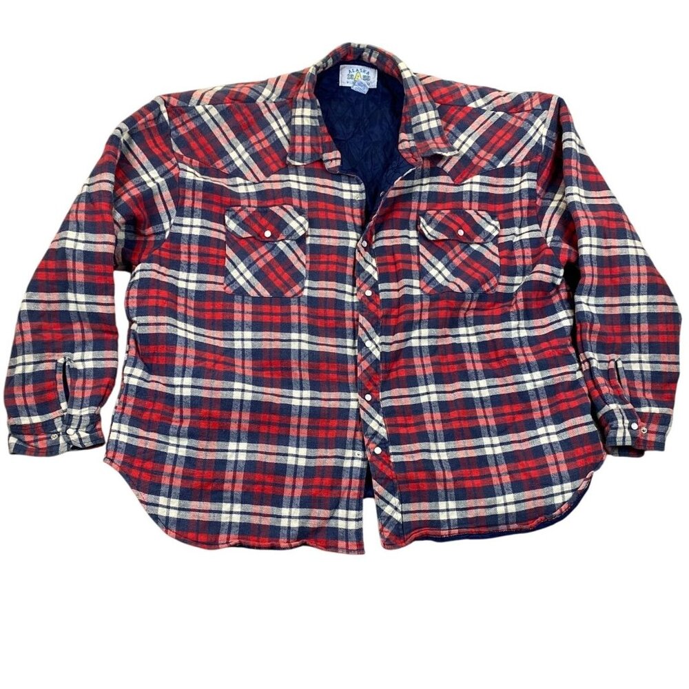 Vintage Alaska Wilderness Gear Shacket XXL Quilted Flannel Shacket 1959 Button U